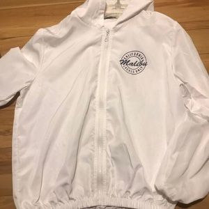 Brandy Melville white Malibu windbreaker